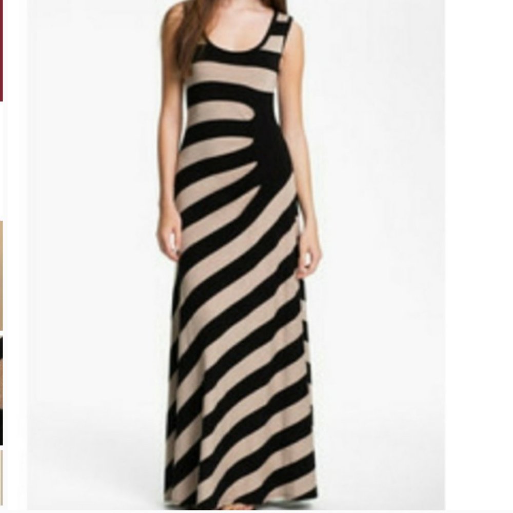 Calvin Klein Striped Maxi Dress Size 10